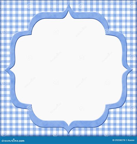 Blue Gingham Alphabet Frame Vector Illustration | CartoonDealer.com ...