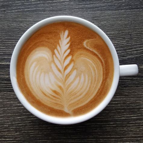 Top View of a Mug of Latte Art Coffee. Stock Image - Image of vintage, milk: 100508507