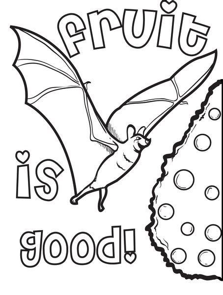 Printable Bat Eating Fruit Coloring Page for Kids – SupplyMe