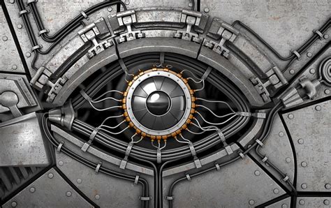 HD wallpaper: gray robot eye wallpaper, look, metal, abstraction, eyes, background | Wallpaper Flare