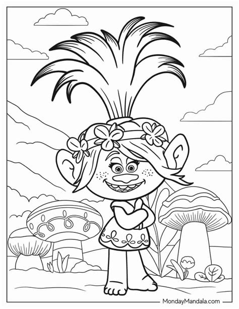 34 Trolls Coloring Pages (Free PDF Printables) | Coloring pages, Stitch coloring pages, Coloring ...