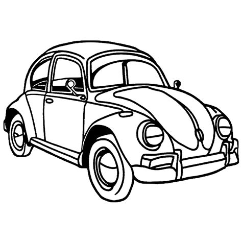 VW Beetle Coloring Page · Creative Fabrica
