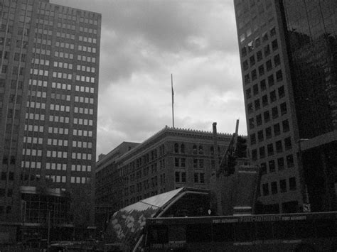 Black and White Photo of City Buildings Facades and Overcast · Free ...