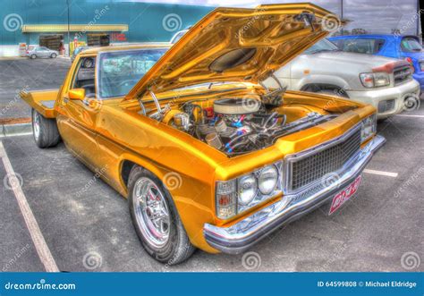 Gold painted Holden ute editorial stock photo. Image of road - 64599808