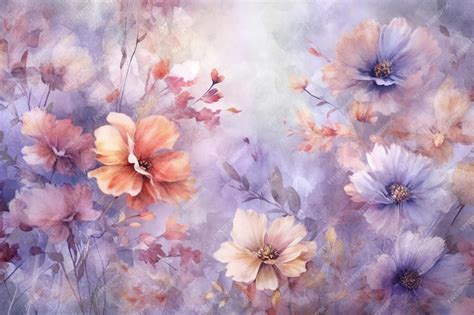 Premium AI Image | Soft pastel wallpaper with flowers