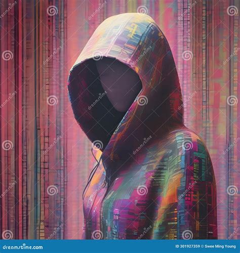 A Vibrant Flowing of Colorful Silhouette Cyber Crime Hacker Breaking into the Computer Server ...