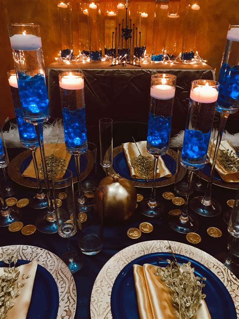 Chanukah table | Table decorations, Hanukkah, Decor