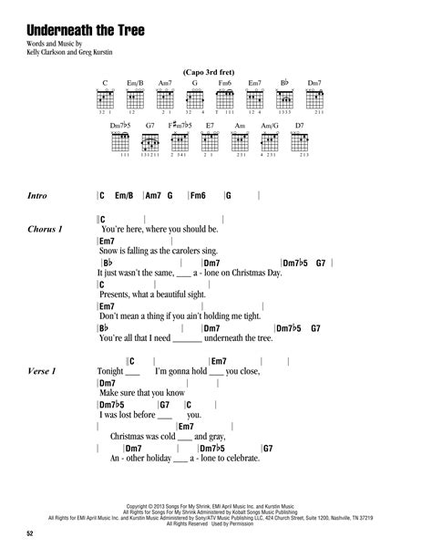 Underneath The Tree by Kelly Clarkson - Guitar Chords/Lyrics - Guitar Instructor