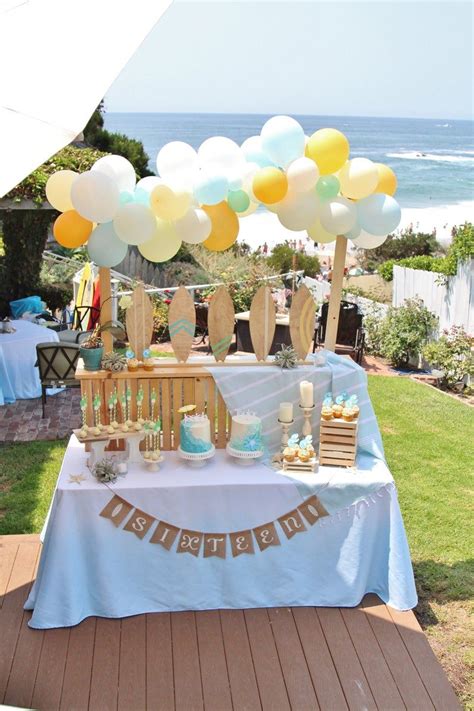 Surf Party Tablecloth Sky Blue Linen Beach Party Linen Beach Birthday ...