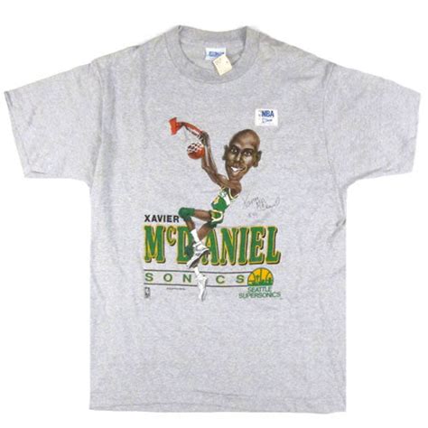 Vintage Xavier McDaniel Seattle Sonics Caricature T-shirt NBA Basketeball – For All To Envy