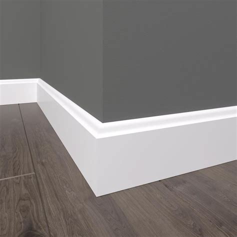 EverTrue 4-1/4-in x 16-ft Pine Primed Finger Joint Baseboard Moulding ...