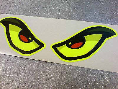 EVIL EYES - FLUORESCENT Car Motorcycle Helmet Stickers Decals 1 off Pair 170mm | eBay