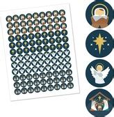 Big Dot of Happiness Holy Nativity - Manger Scene Religious Christmas Round Candy Sticker Favors ...