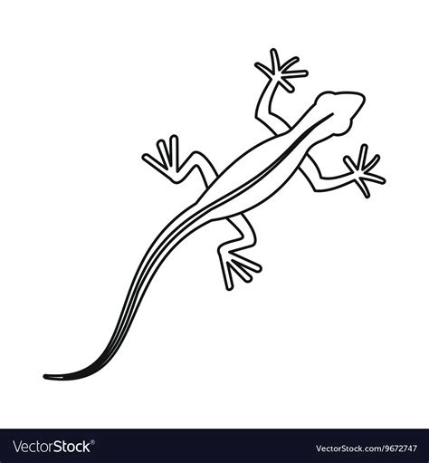 Lizard icon outline style Royalty Free Vector Image