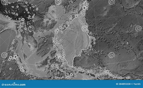 Near Philippine Sea Plate. Boundaries. Grayscale Map Stock Illustration ...