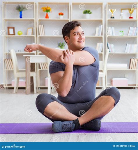 Young Man Exercising at Home in Sports and Healthy Lifestyle Con Stock Image - Image of health ...