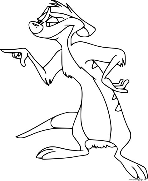 Hyperactive Timon Meerkat Coloring page Printable