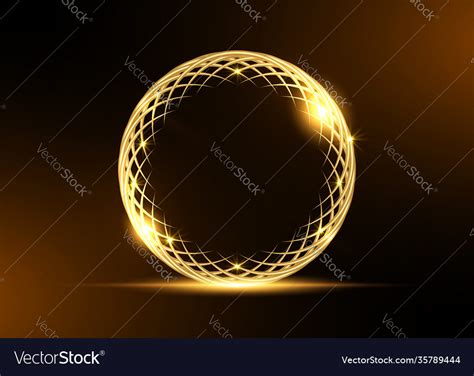 Golden ring frame gold award prize logo Royalty Free Vector