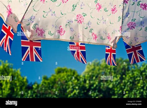 Union Jack flag bunting Stock Photo - Alamy