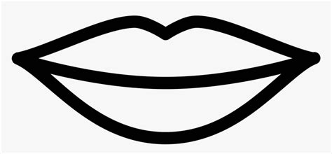 Lip Clipart Black And White - Lips Outline, HD Png Download - kindpng