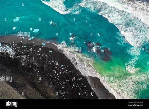 Aerial view of Diamond Beach in Iceland Europe Stock Photo - Alamy