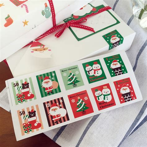 Betterlife 5 sheets Christmas Envelope Seal Sticker Gift Label Stickers ...