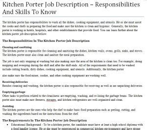 Kitchen Porter Job Description – Responsibilities And Skills To Know | shop fresh