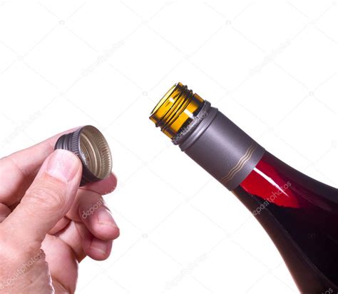 Red wine bottle opened screw top Stock Photo by ©steveheap 6662447