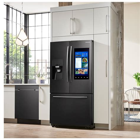 Samsung 24.2 cu. ft. Family Hub French Door Smart Refrigerator in Black ...