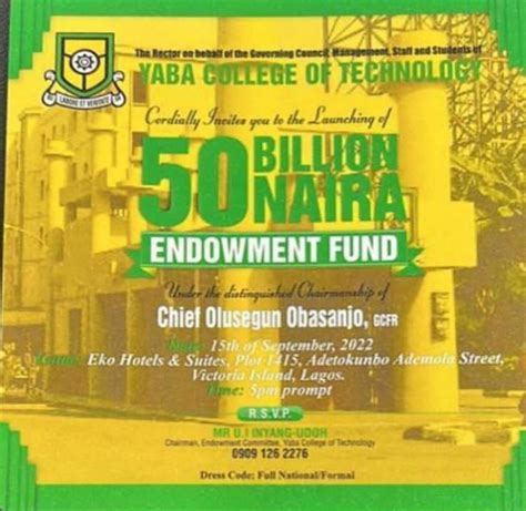 Yabatech Holds Historic N50 Billion Endowment Fund Logo - EDU-BIZNEWS