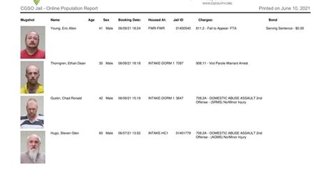 Cerro Gordo County Jail log for June 10