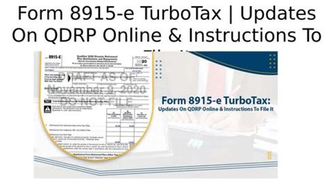 form 8915 e instructions turbotax - Renita Wimberly