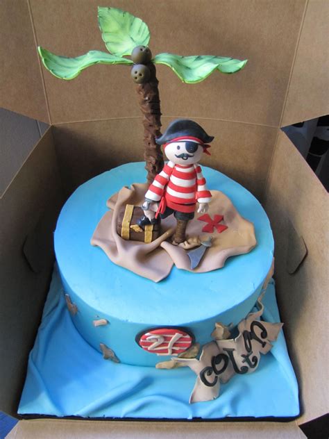 Pirate Birthday Cake! - All edible! Strawberry cake with strawberry ...