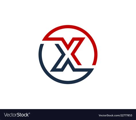 X letter circle line logo icon design Royalty Free Vector