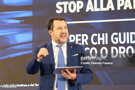 Matteo Salvini during his speech on November 17, 2023 in Bari, Italy ...