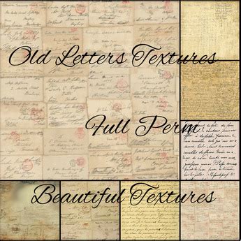 Second Life Marketplace - Old Letters Texture Set FULL PERM