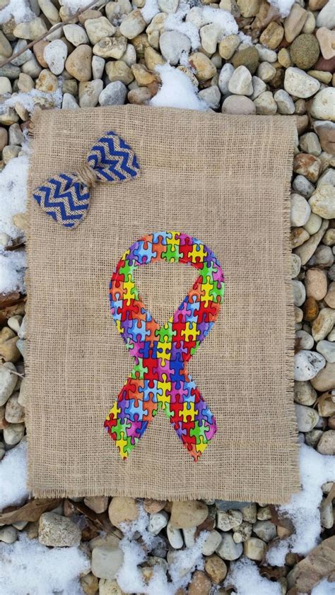 Autism Flag / Autism Awareness Flag / Burlap Flag / Garden