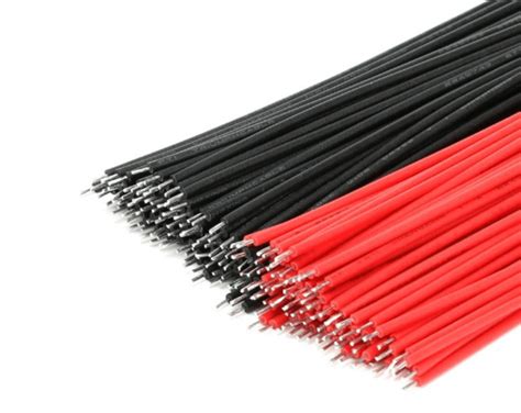 Breadboard Jumper Cable Wires Tinned Black & Red – 100pc - Stelltron