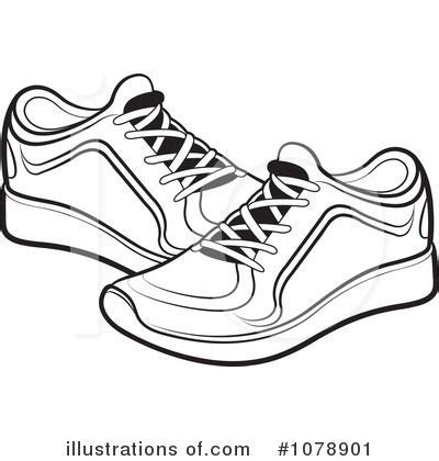 Kids Shoes Clipart Black and White