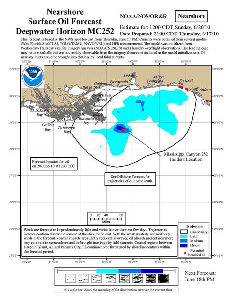 Latest Gulf oil spill forecast: Push to Panhandle over the weekend; tides could grab nearshore ...