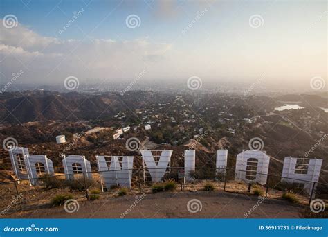 Hollywood Sign at Sunset editorial photo. Image of angeles - 36911731