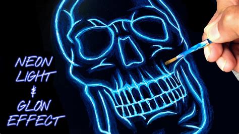 How To Draw Neon Lights | Add Glow Effect To Drawings | Glow effect, Neon lighting, Neon