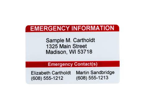 Buy Emergency Contact Wallet Card ICE Card Medical ID Card Customizable! Emergency ...