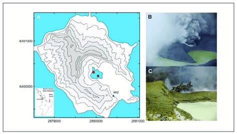 Map of White Island, located in the south-eastern Bay of Plenty (the... | Download Scientific ...