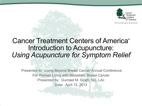 Acupuncture - Living Beyond Breast Cancer