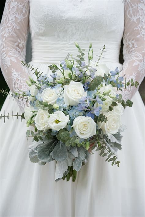 Light Blue and White Bridal Bouquet | Bridal bouquet blue, Hydrangea bridal bouquet, Blue ...