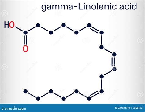 Gamma-linolenic Acid Molecule. Skeletal Formula. Chemical Structure Cartoon Vector ...