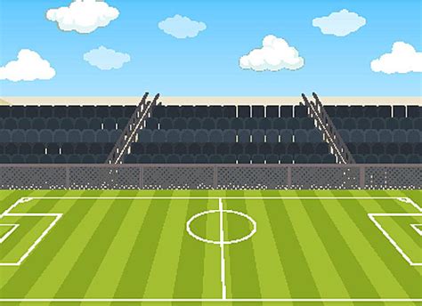 Background Scene With Football Field And Stadium Stadium Illustration ...