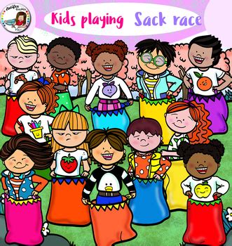 Kids Playing -Sack Race by Artifex | TPT