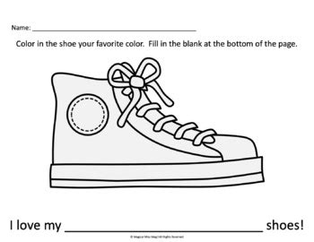 Pete the Cat "I Love My White Shoes" Activity Worksheet by Magical Miss Meg